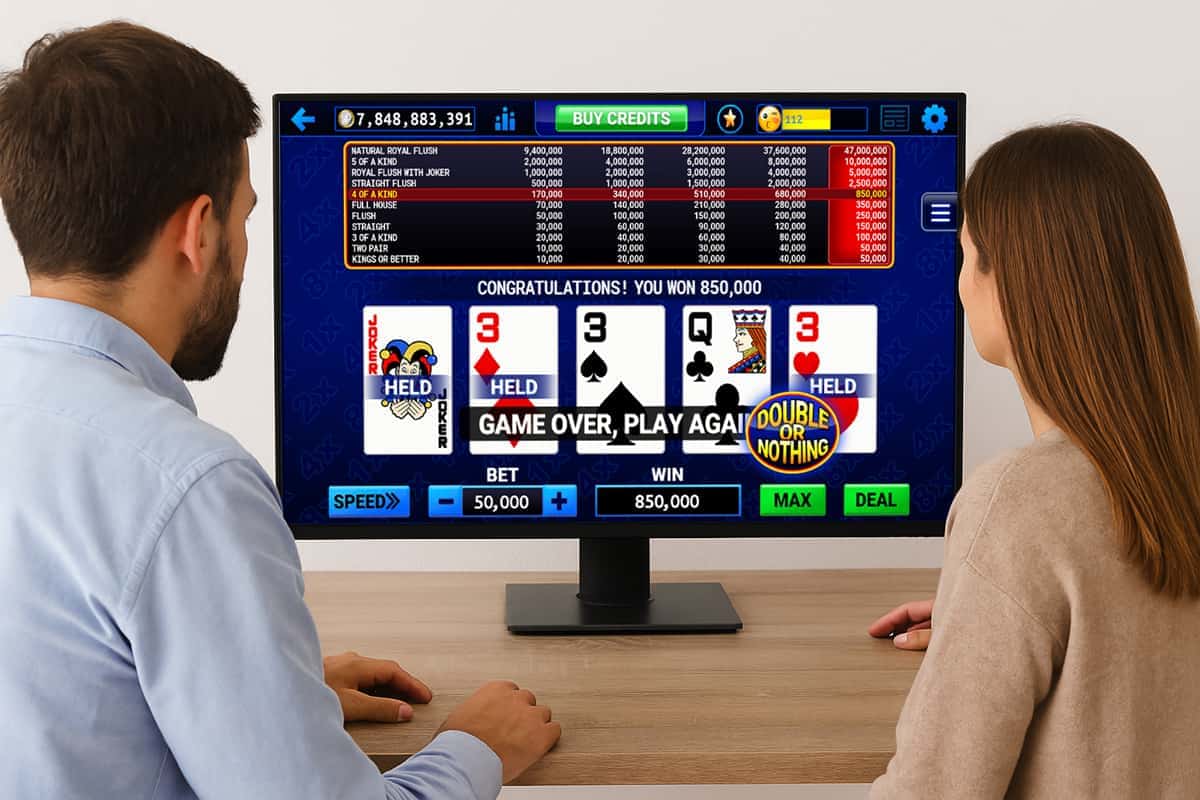 a copule play online video poker